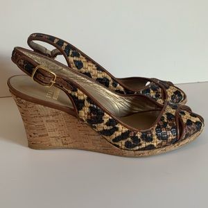 Stuart Weitzman Leopard Wedge Heels 7.5